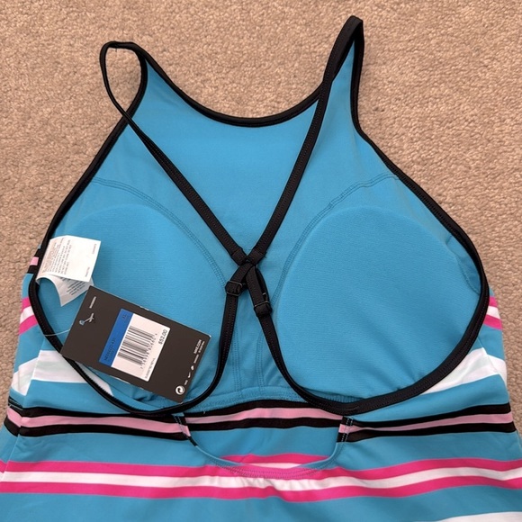 NWT Nike High Neck Racerback Multi Striped Tank Top Size XL - Picture 4 of 6